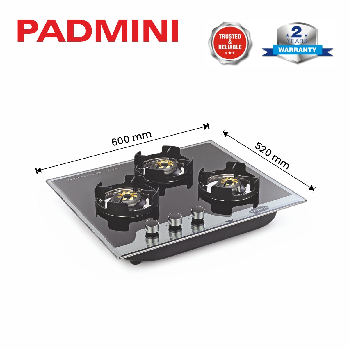 PADMINI Gas Hob 302 GL IB HF (High Flame)