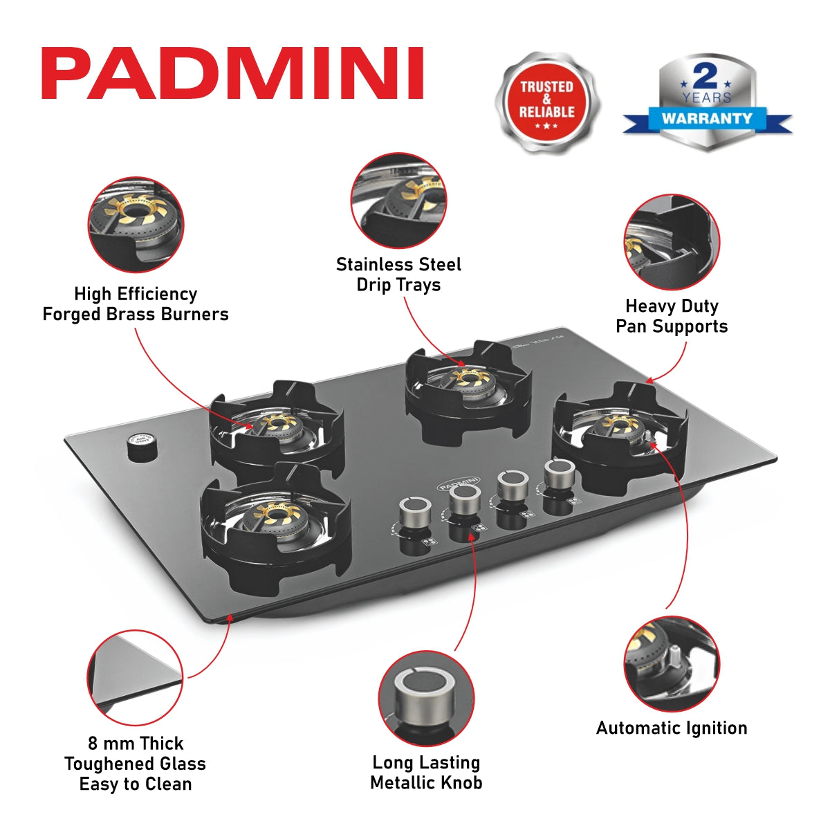 PADMINI Gas Hob 401 GL IB