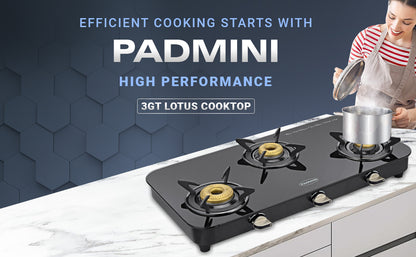 PADMINI 3 Burner Cooktop 3GT Lotus