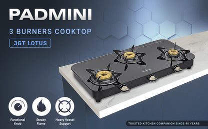 PADMINI 3 Burner Cooktop 3GT Lotus