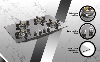 PADMINI Gas Hob 407 GL IB HF (High Flame)