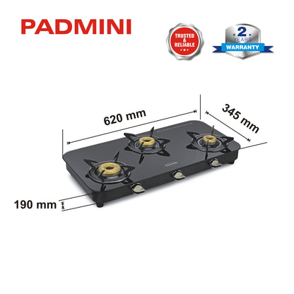 PADMINI 3 Burner 3GT Lotus - PADMINI APPLIANCES