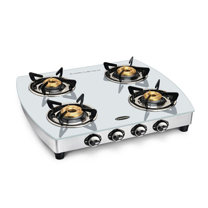 PADMINI 4 Burner Cooktop 4GT White Curve - PADMINI APPLIANCES