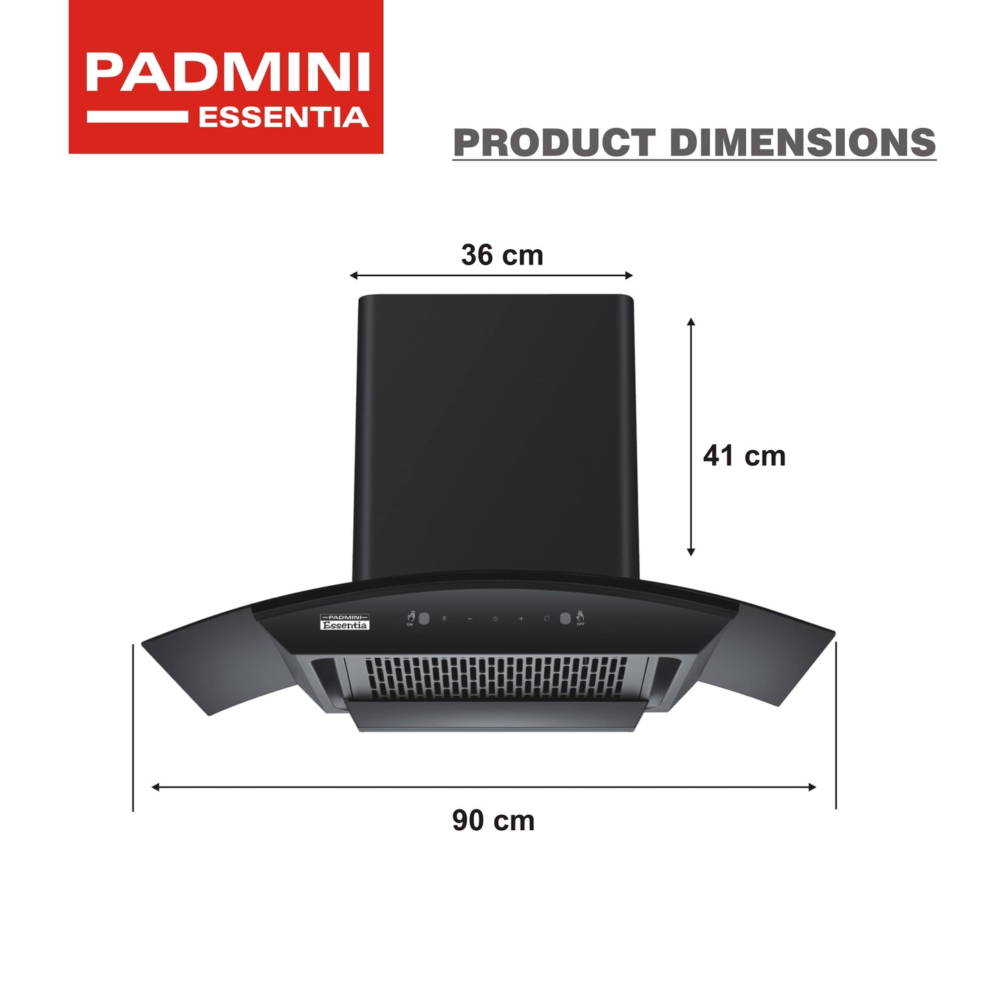 PADMINI Chimney Aura 90 Auto Clean Filter Less - PADMINI APPLIANCES
